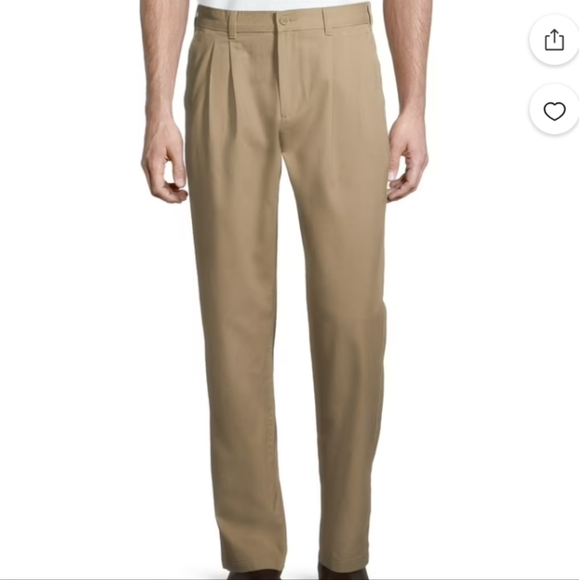 N.W.T. George Men's 52x30 Pleated Front Khaki Pants - Picture 1 of 7